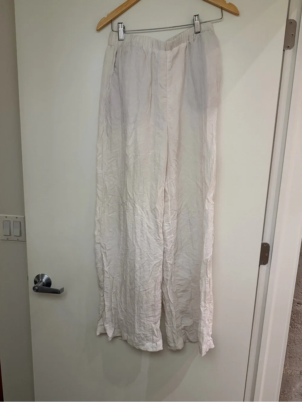 Zara WRINKLED EFFECT WIDE LEG PANTS - Picture 3 of 5